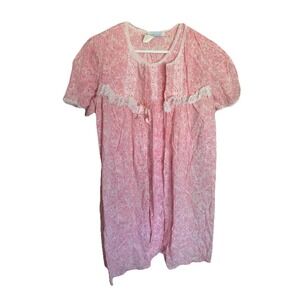 VTG Stardust Women's‎ Nightgown 2 Pc Dainty Floral Details And Lace Trim, Medium